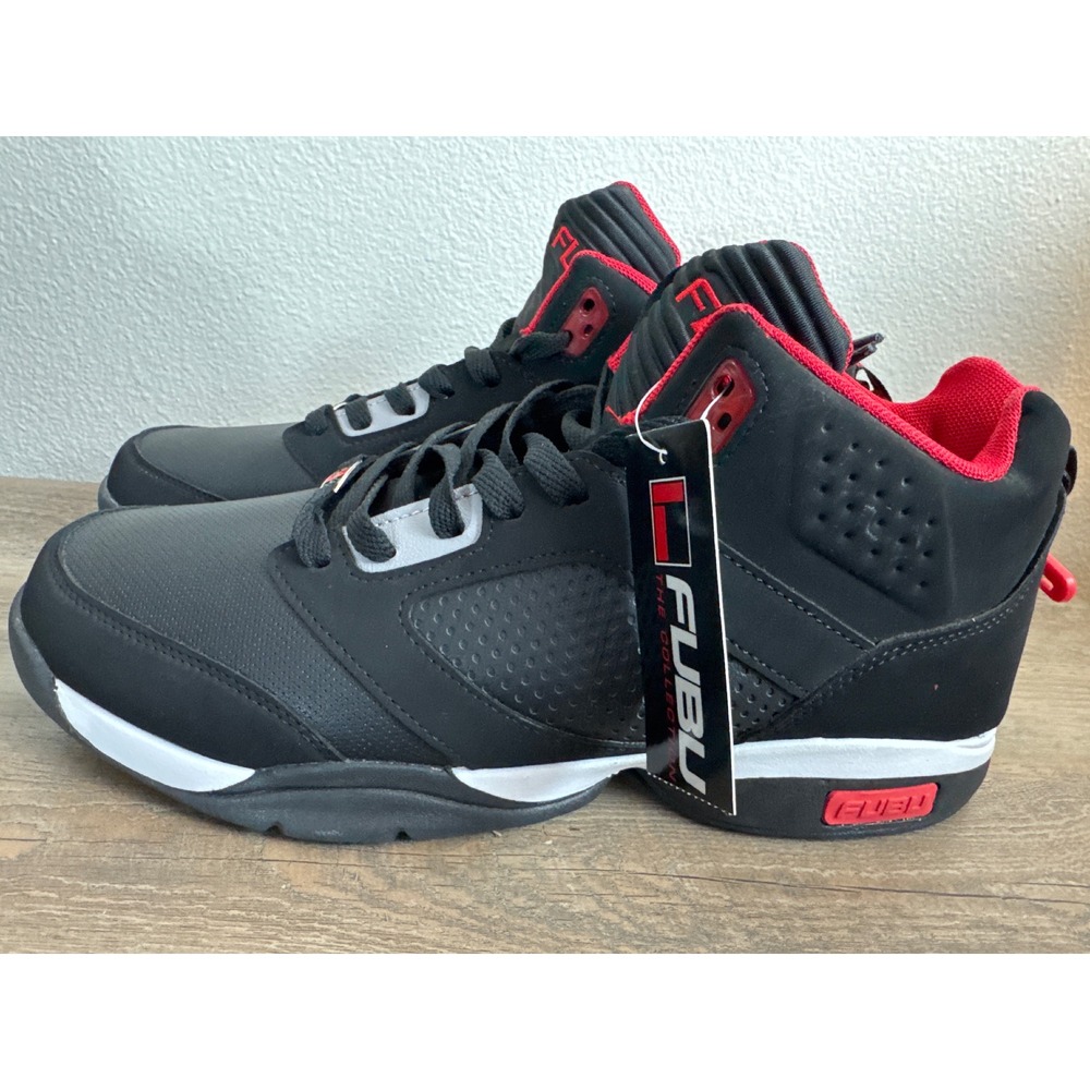 FUBU FB Zone Mens Size 13 High Top Basketball Sneakers Black Red NWT